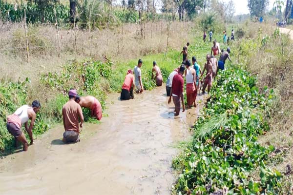 किसानों ने श्रमदान कर की 5 किलोमीटर लंबी नहर की सफाई