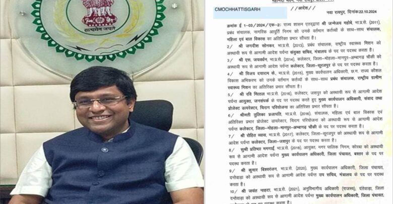 CG TRANSFER : आईएएस अफसरों के तबादले, रवि मित्तल बनाये गये जनसंपर्क आयुक्त